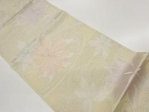 絽流水に大花模様織出し袋帯